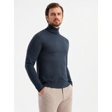 Ombre Knitted men's RELAXED FIT sweater with patterns - navy blue | shoptok.hr