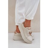 CheBello Ladies Leather Sneakers 4411 Light Beige Cene