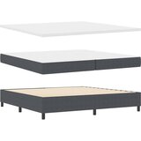  LED Box Spring Krevet Tamno siva i bijela 200 x 200 cm | Eponuda.com