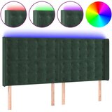  LED posteljno vzglavje temno zeleno 183x16x118/128 cm žamet | Shoptok.si
