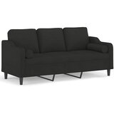  Trosjed s ukrasnim jastucima crni 180 cm od tkanine | shoptok.hr