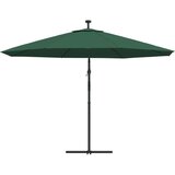  Previsni senčnik z LED lučmi in kovinskim drogom 350 cm zelen, (20692818) | Shoptok.si