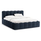 Micadoni Tamno plavi tapecirani bračni krevet s prostorom za odlaganje s podnicom 200x200 cm Lupine – | shoptok.hr