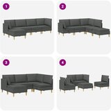  Set namještaja za dnevni boravak 5 pcs Tamnosiva Tkanina | shoptok.hr