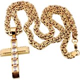 IZMAEL Moška Veriga s Križem DJ-38732 - Zlata / 60cm | Shoptok.si
