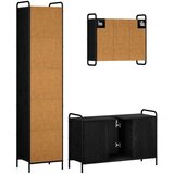  Set ormarića za kupaonicu 3 kom. Crni hrast 40 x 36 x 181 cm - Crni hrast Ormar ispod sudopera (1 vrata i 2 police) + viseći orm | shoptok.hr