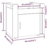 Kolica za radni stol boja betona 60x45x60 cm konstruirano drvo | shoptok.hr