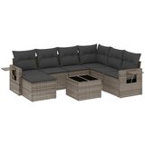 Maison Chic Seti vrtnega pohištva - Vrtna garnitura - Vrtni pohištvo set 8-delna z blazinami siv poli ratan, (21808141) | Shoptok.si