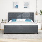 vidaXL Krevet s kutijom s madracem tamno sive boje 200x200 cm baršun | shoptok.hr