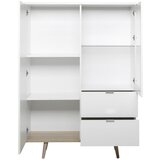 MID.YOU visoka komoda, bela, barve hrasta | Shoptok.si