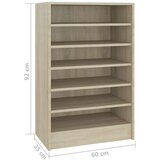 vidaXL ormarić za cipele boja hrasta sonome 60 x 35 x 92 cm od iverice | shoptok.hr