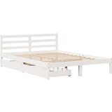 vidaXL Posteljni okvir s predali bel 140x190 cm trdna borovina, (21303927) Cene