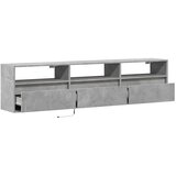  Zidni TV ormarić s LED svjetlima siva boja betona 180x31x45 cm | Eponuda.com