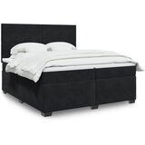 vidaXL Krevet s oprugama i madracem crni 200x200 cm baršunasti | shoptok.hr