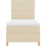  Postelja z vzmetnico z vzmetnico krema 80 x 200 cm blago, (5000141888) Slike