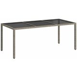  Vrtni stol sivi 190x90x75 cm od kaljenog stakla i poliratana | shoptok.hr