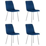 Lava stolica - tamnoplavi baršun / kromirane noge x 4 | shoptok.hr