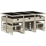  11-dijelni vrtni blagovaonski set s jastucima svijetlosivi | shoptok.hr