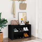 vidaXL regal za čevlje črn 75x35x45 cm inženirski les | Shoptok.si