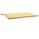 vidaXL Ročno zložljiva tenda z LED lučmi 600x350 cm rumena in bela | Shoptok.si