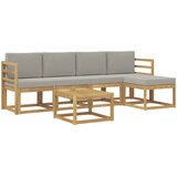  Set vanjskih sofa 6 kom. Bijela i svjetlosiva Poliester | shoptok.hr