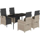  Vrtna jedilna garnitura 5-delna z blazinami sv. siv p | Shoptok.si