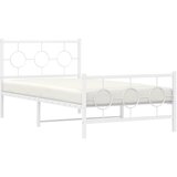 Metalni okvir kreveta uzglavlje i podnožje bijeli 100x190 cm | shoptok.hr