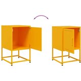 vidaXL Nočna omarica 2 kosa gorčično rumena 36x39x60,5 cm jeklo | Shoptok.si
