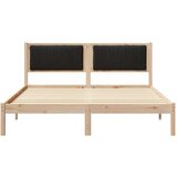 vidaXL Posteljni okvir z oblazinjenim vzglavjem Črna 160 x 200 cm | Shoptok.si