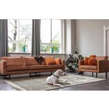 BePureHome Rjava zofa s prevleko iz recikliranega usnja Rodeo, 277 cm | Shoptok.si