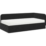  Kutni okvir kreveta Crna 90 x 200 cm Baršun | shoptok.hr