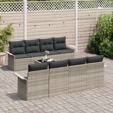9 9-delni vrtni kavč set z blazinami svetlo siva poly ratan, (22092323) | Shoptok.si