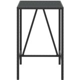  Barski stol sa staklenom pločom crni 70x70x110 cm od poliratana | shoptok.hr