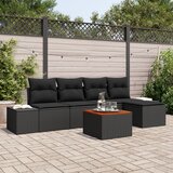 vidaXL 6-dijelni vrtni sofa set s jastučićima crna poli ratan akacija Cijene