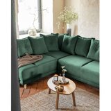 Miuform Zelena sklopiva kutna garnitura od samta (s lijevim kutom/u obliku slova "U") Lazy Lukka – | shoptok.hr