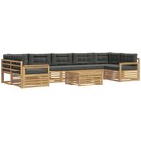  Set vanjskih sofa 8 kom. Bijela i antracit Čvrsto drvo akacije | shoptok.hr