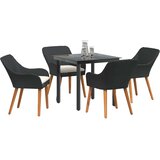  Vrtni set za objed s jastukom 5 pcs Crna poliratan | Eponuda.com