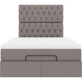 vidaXL Otomanski okvir kreveta s madraca smeđesivi 120x200cm tkanine | shoptok.hr