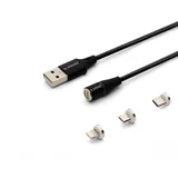 CL-155 USB cable 2 m USB 2.0 USB C Micro USB A/Lightning Black