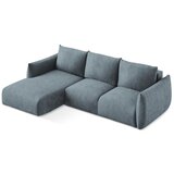 Makamii Plava sklopiva kutna garnitura od šenila (s lijevim kutom/s ležaljkom) Leila – | shoptok.hr