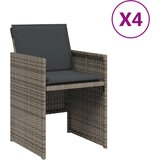Maison Chic Vrtni stoli - Stol za vrt z blazinami 4 kosi siv poli ratan JS2261, (21876676) Cene