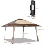  Gazebo paviljon sa mehanizmom 390x390cm Bež Slike