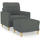  Fotelja s tabureom tamnosiva 60 cm od tkanine | shoptok.hr