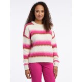 Orsay Pink-cream women's striped sweater with mixed wool - Women | Shoptok.si