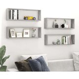 vidaXL Stenske police kockaste 4 kosi betonsko sive 80x15x26,5 cm, (20620400) | Shoptok.si