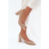 Boto Heels With Decorative Buckle Nude Seriva | Eponuda.ba