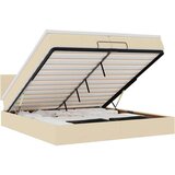 vidaXL Otomanski posteljni okvir z vzmetnico krem 200x200 cm blago, (21670865) | Shoptok.si