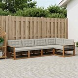  Set vanjskih sofa 5 kom. Prirodna i svjetlosiva | shoptok.hr