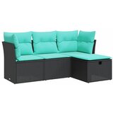  4-dijelni set vrtnih sofa od poliratana s jastucima crni | shoptok.hr