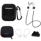 IZMAEL.eu Kompletni set silikonskega ohišja za AirPods 2 / AirPods 1 - Črna Cene